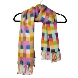 Better Than Cashmere Womens Multicolor Gingham Plaid Scarf Size OS NWOT